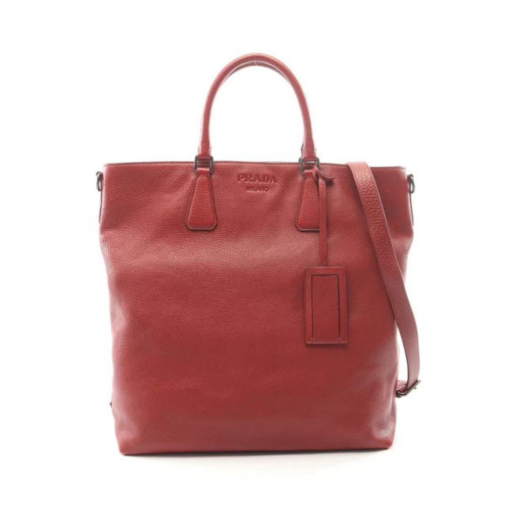 Prada Vitello Daino leather 2way tote bag rolled handles shoulder